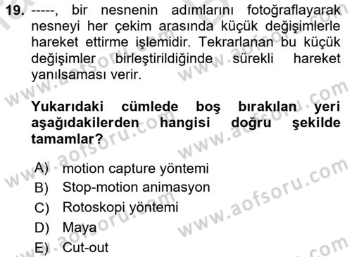 Dijital Görüntüleme İşleme Yöntemleri Dersi 2025 - 2026 Yılı (Vize) Ara Sınav Soruları 19. Soru