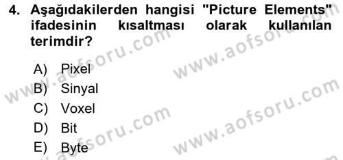 Dijital Görüntüleme İşleme Yöntemleri Dersi 2025 - 2026 Yılı (Vize) Ara Sınav Soruları 4. Soru
