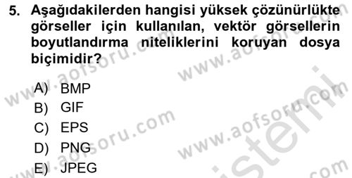 Dijital Görüntüleme İşleme Yöntemleri Dersi 2025 - 2026 Yılı (Vize) Ara Sınav Soruları 5. Soru