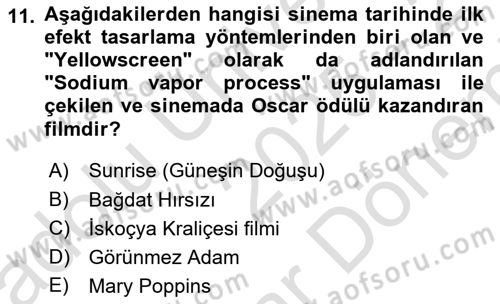 Dijital Görüntüleme İşleme Yöntemleri Dersi 2025 - 2026 Yılı (Final) Dönem Sonu Sınav Soruları 11. Soru
