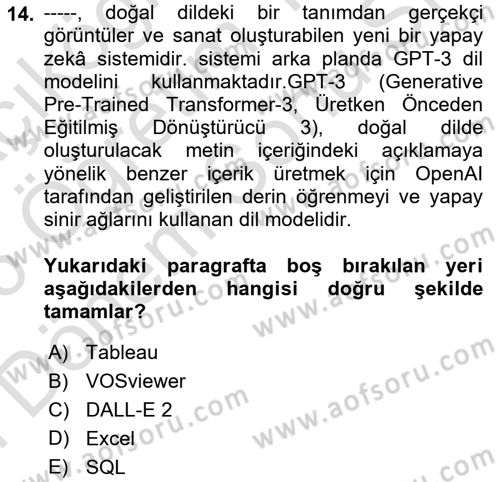 Dijital Görüntüleme İşleme Yöntemleri Dersi 2025 - 2026 Yılı (Final) Dönem Sonu Sınav Soruları 14. Soru