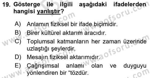 Dijital Görüntüleme İşleme Yöntemleri Dersi 2025 - 2026 Yılı (Final) Dönem Sonu Sınav Soruları 19. Soru