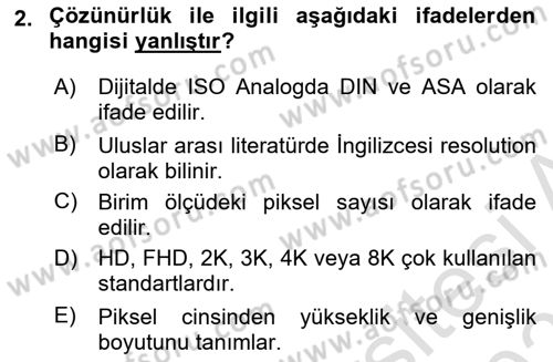 Dijital Görüntüleme İşleme Yöntemleri Dersi 2025 - 2026 Yılı (Final) Dönem Sonu Sınav Soruları 2. Soru