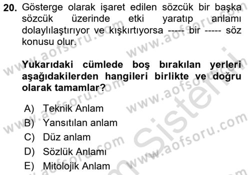Dijital Görüntüleme İşleme Yöntemleri Dersi 2025 - 2026 Yılı (Final) Dönem Sonu Sınav Soruları 20. Soru
