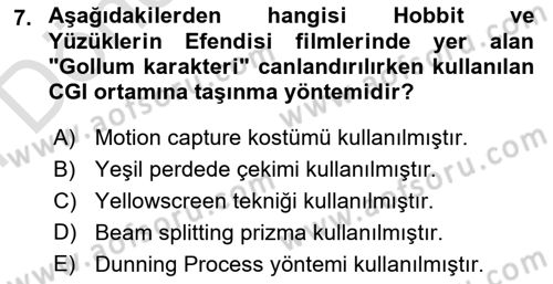 Dijital Görüntüleme İşleme Yöntemleri Dersi 2025 - 2026 Yılı (Final) Dönem Sonu Sınav Soruları 7. Soru