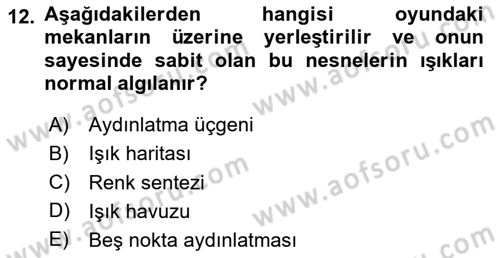 Dijital Görüntüleme İşleme Yöntemleri Dersi 2025 - 2026 Yılı Yaz Okulu Sınav Soruları 12. Soru