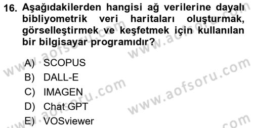 Dijital Görüntüleme İşleme Yöntemleri Dersi 2025 - 2026 Yılı Yaz Okulu Sınav Soruları 16. Soru