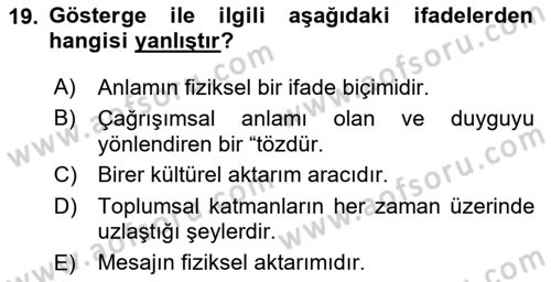 Dijital Görüntüleme İşleme Yöntemleri Dersi 2025 - 2026 Yılı Yaz Okulu Sınav Soruları 19. Soru