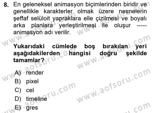 Dijital Görüntüleme İşleme Yöntemleri Dersi 2025 - 2026 Yılı Yaz Okulu Sınav Soruları 8. Soru