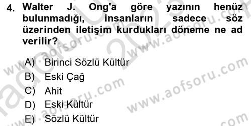 Görsel İletişim Ve Kuramları Dersi 2023 - 2024 Yılı (Vize) Ara Sınav Soruları 4. Soru