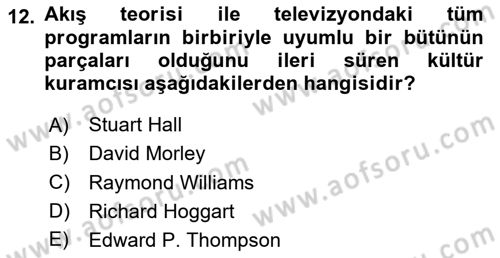 Görsel İletişim Ve Kuramları Dersi 2023 - 2024 Yılı Yaz Okulu Sınav Soruları 12. Soru