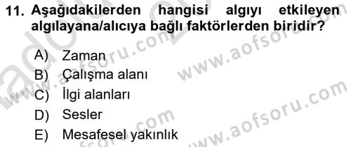 Görsel İletişim Ve Kuramları Dersi 2024 - 2025 Yılı (Vize) Ara Sınav Soruları 11. Soru