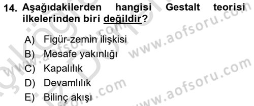 Görsel İletişim Ve Kuramları Dersi 2024 - 2025 Yılı (Vize) Ara Sınav Soruları 14. Soru