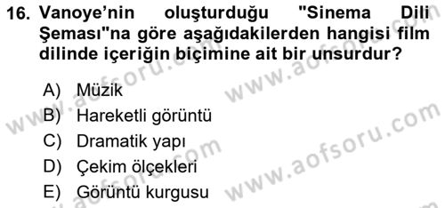 Görsel İletişim Ve Kuramları Dersi 2024 - 2025 Yılı (Vize) Ara Sınav Soruları 16. Soru