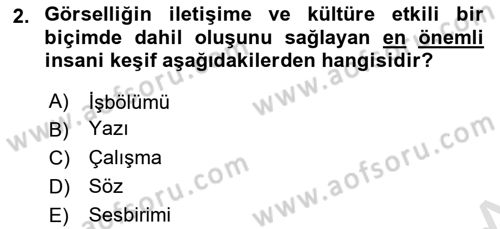 Görsel İletişim Ve Kuramları Dersi 2024 - 2025 Yılı (Vize) Ara Sınav Soruları 2. Soru