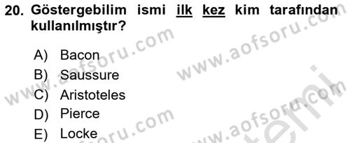Görsel İletişim Ve Kuramları Dersi 2024 - 2025 Yılı (Vize) Ara Sınav Soruları 20. Soru