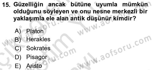 Görsel İletişim Ve Kuramları Dersi 2024 - 2025 Yılı Yaz Okulu Sınav Soruları 15. Soru