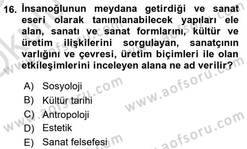 Görsel İletişim Ve Kuramları Dersi 2024 - 2025 Yılı Yaz Okulu Sınav Soruları 16. Soru