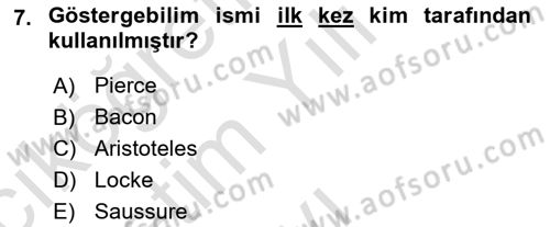 Görsel İletişim Ve Kuramları Dersi 2024 - 2025 Yılı Yaz Okulu Sınav Soruları 7. Soru