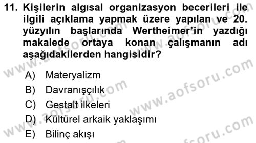 Görsel İletişim Ve Kuramları Dersi 2025 - 2026 Yılı (Vize) Ara Sınav Soruları 11. Soru
