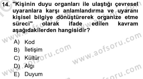 Görsel İletişim Ve Kuramları Dersi 2025 - 2026 Yılı (Vize) Ara Sınav Soruları 14. Soru