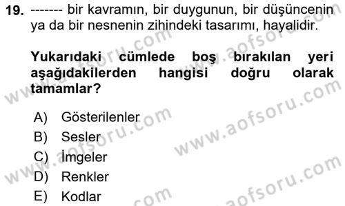 Görsel İletişim Ve Kuramları Dersi 2025 - 2026 Yılı (Vize) Ara Sınav Soruları 19. Soru