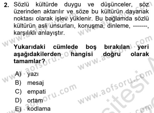 Görsel İletişim Ve Kuramları Dersi 2025 - 2026 Yılı (Vize) Ara Sınav Soruları 2. Soru
