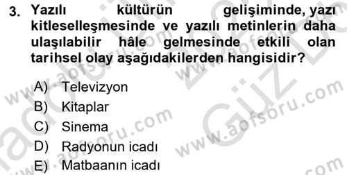 Görsel İletişim Ve Kuramları Dersi 2025 - 2026 Yılı (Vize) Ara Sınav Soruları 3. Soru