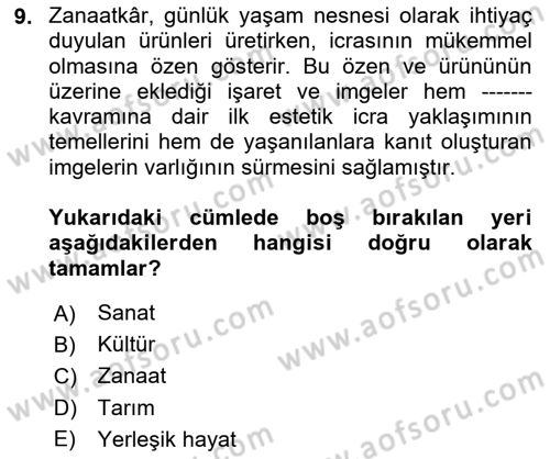Görsel İletişim Ve Kuramları Dersi 2025 - 2026 Yılı (Vize) Ara Sınav Soruları 9. Soru
