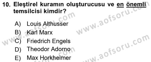 Görsel İletişim Ve Kuramları Dersi 2025 - 2026 Yılı (Final) Dönem Sonu Sınav Soruları 10. Soru