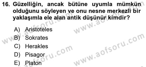 Görsel İletişim Ve Kuramları Dersi 2025 - 2026 Yılı (Final) Dönem Sonu Sınav Soruları 16. Soru
