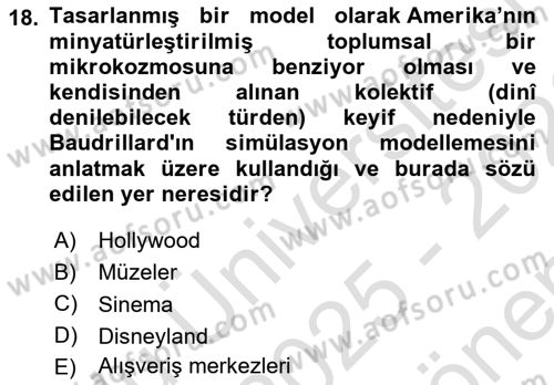 Görsel İletişim Ve Kuramları Dersi 2025 - 2026 Yılı (Final) Dönem Sonu Sınav Soruları 18. Soru