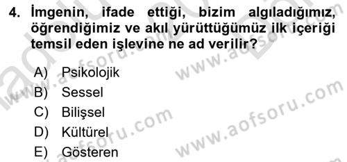 Görsel İletişim Ve Kuramları Dersi 2025 - 2026 Yılı (Final) Dönem Sonu Sınav Soruları 4. Soru