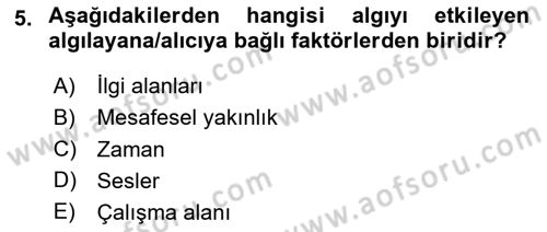 Görsel İletişim Ve Kuramları Dersi 2025 - 2026 Yılı (Final) Dönem Sonu Sınav Soruları 5. Soru