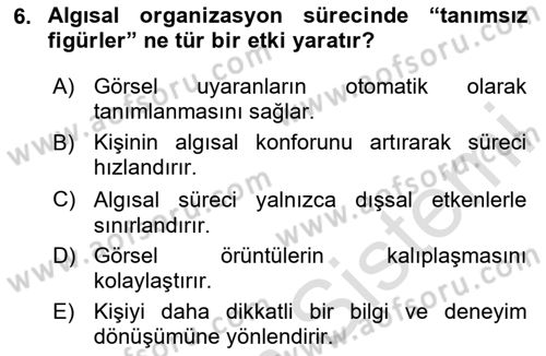 Görsel İletişim Ve Kuramları Dersi 2025 - 2026 Yılı (Final) Dönem Sonu Sınav Soruları 6. Soru