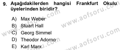 Görsel İletişim Ve Kuramları Dersi 2025 - 2026 Yılı (Final) Dönem Sonu Sınav Soruları 9. Soru