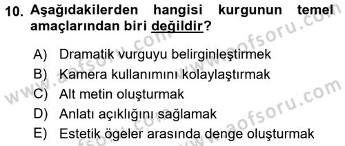 Dijital Video Kurgu Ve Efekt Dersi 2023 - 2024 Yılı (Vize) Ara Sınav Soruları 10. Soru