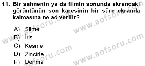 Dijital Video Kurgu Ve Efekt Dersi 2023 - 2024 Yılı (Vize) Ara Sınav Soruları 11. Soru