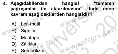 Dijital Video Kurgu Ve Efekt Dersi 2023 - 2024 Yılı (Vize) Ara Sınav Soruları 4. Soru