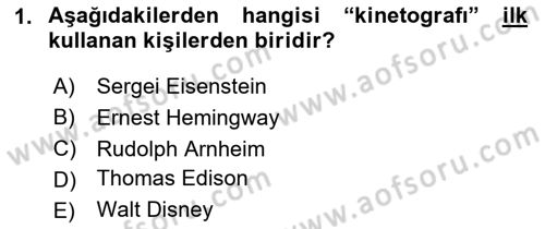 Dijital Video Kurgu Ve Efekt Dersi 2023 - 2024 Yılı (Final) Dönem Sonu Sınav Soruları 1. Soru