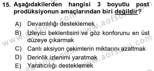 Dijital Video Kurgu Ve Efekt Dersi 2023 - 2024 Yılı (Final) Dönem Sonu Sınav Soruları 15. Soru