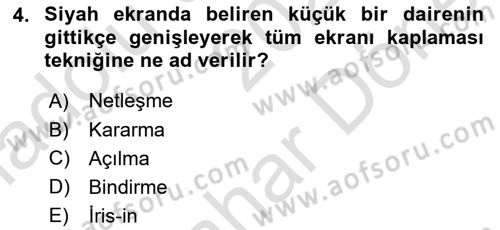 Dijital Video Kurgu Ve Efekt Dersi 2023 - 2024 Yılı (Final) Dönem Sonu Sınav Soruları 4. Soru