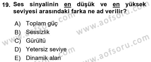 Dijital Video Kurgu Ve Efekt Dersi 2023 - 2024 Yılı Yaz Okulu Sınav Soruları 19. Soru