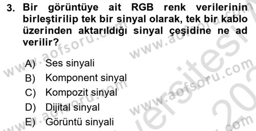 Dijital Video Kurgu Ve Efekt Dersi 2023 - 2024 Yılı Yaz Okulu Sınav Soruları 3. Soru