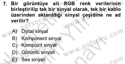 Dijital Video Kurgu Ve Efekt Dersi 2024 - 2025 Yılı (Vize) Ara Sınav Soruları 7. Soru
