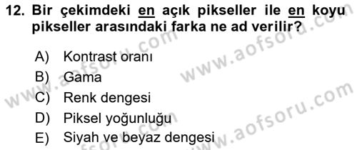 Dijital Video Kurgu Ve Efekt Dersi 2024 - 2025 Yılı Yaz Okulu Sınav Soruları 12. Soru