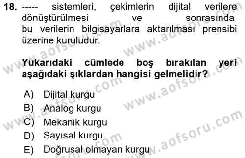 Dijital Video Kurgu Ve Efekt Dersi 2025 - 2026 Yılı (Vize) Ara Sınav Soruları 18. Soru