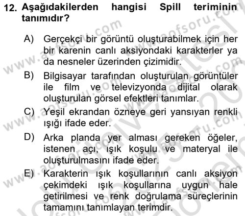 Dijital Video Kurgu Ve Efekt Dersi 2025 - 2026 Yılı (Final) Dönem Sonu Sınav Soruları 12. Soru