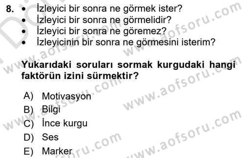 Dijital Video Kurgu Ve Efekt Dersi 2025 - 2026 Yılı (Final) Dönem Sonu Sınav Soruları 8. Soru