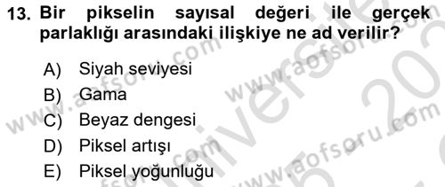 Dijital Video Kurgu Ve Efekt Dersi 2025 - 2026 Yılı Yaz Okulu Sınav Soruları 13. Soru